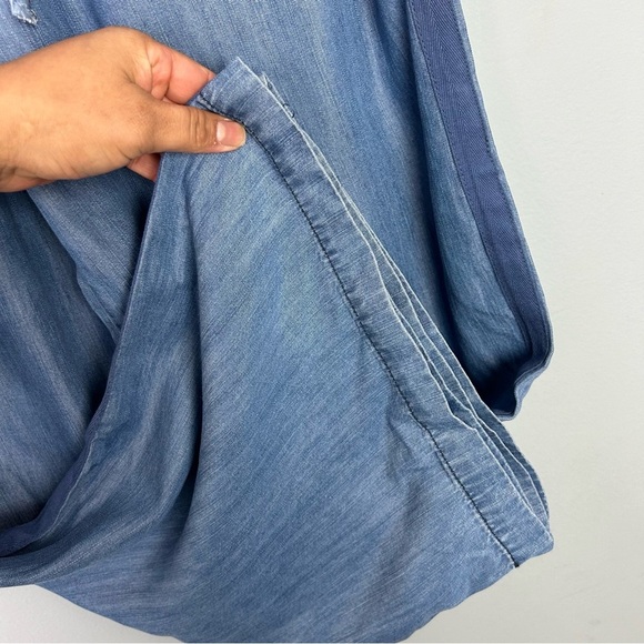 NWT Francesca’s blue rain wide leg elastic waist pull on pants sz M lyocell blue - Picture 6 of 11